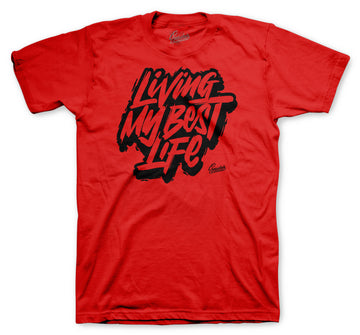 Retro 12 Reverse Flu Shirt - Living Life - Red