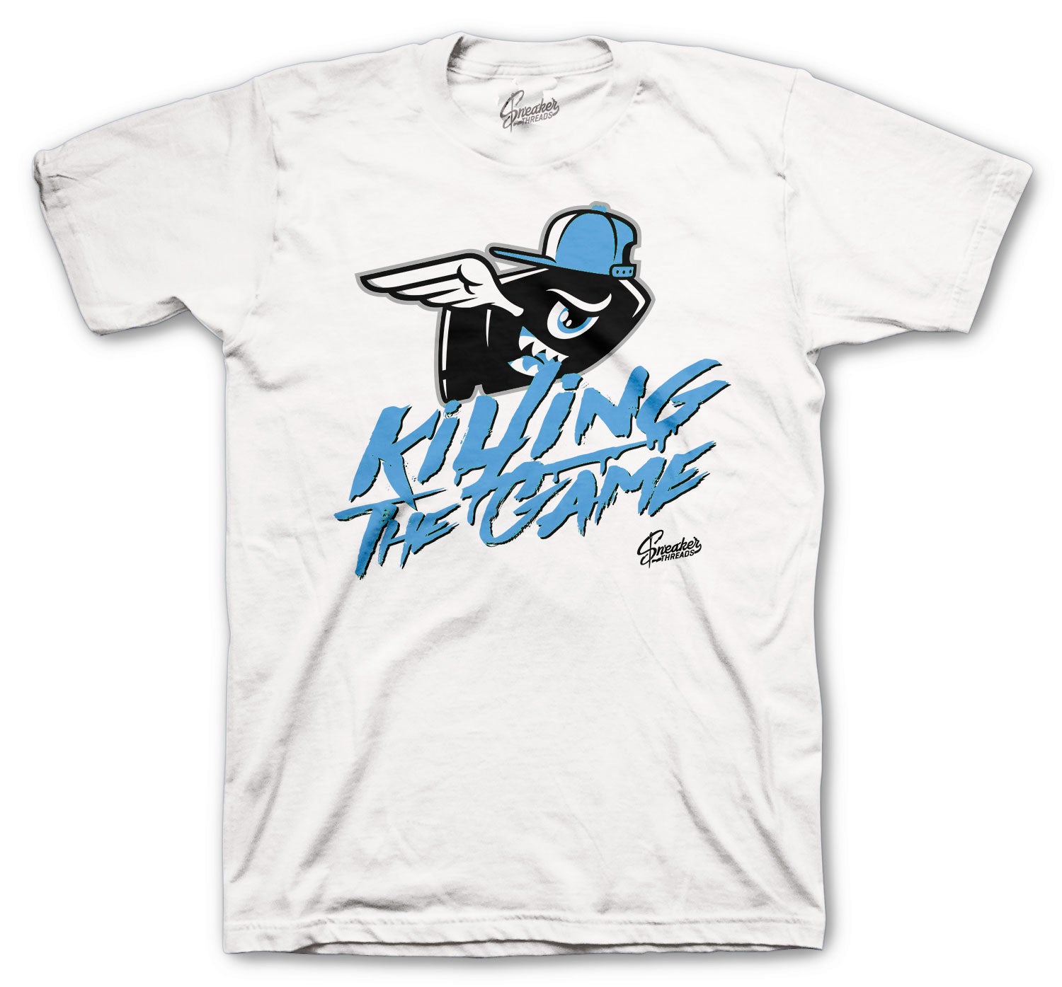 Retro 3 Valor Blue Shirt - Killing The Game - White