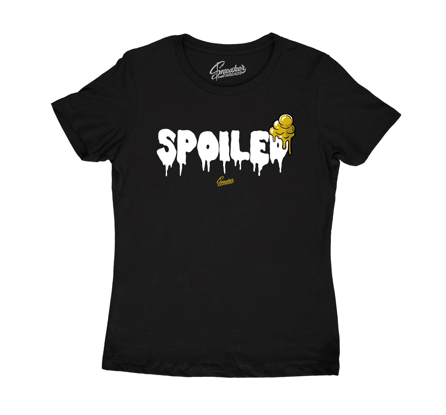 Womens Gold Glitter 13 Shirt - Spoiled - Black