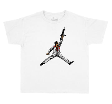 Kids Fire Red 4 Shirt - Air Tony - White