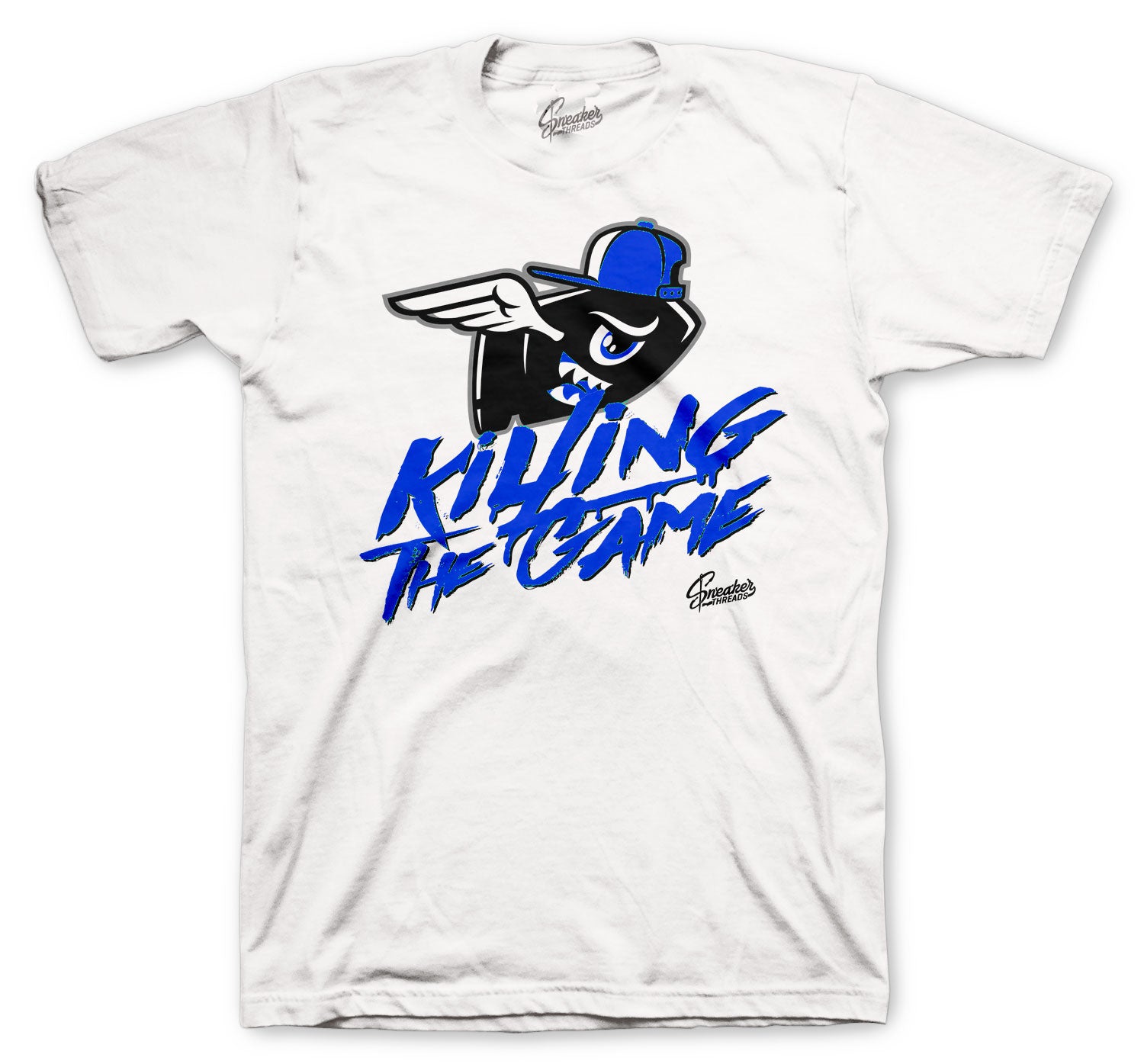 Retro 3 Blue Cement Shirt - Kiling the Game - White