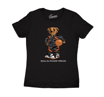 Womens Electro Orange 1 Shirt - Mj Bear - Black