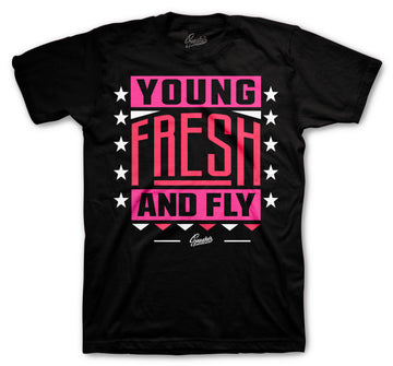Retro 14 Shocking Pink Shirt - Young Fresh - Black