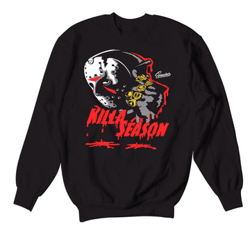 Retro 4 Fire Red Sweater - Killa Season - Black