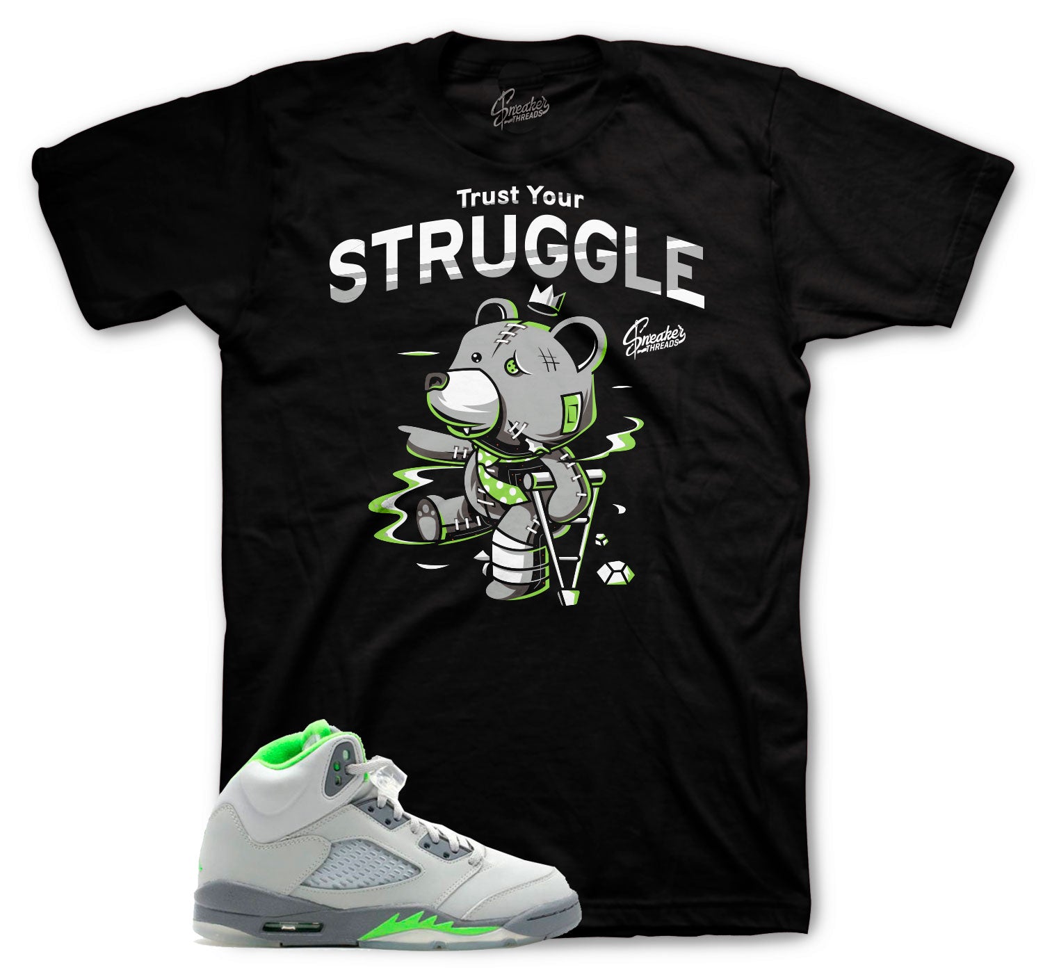 Jordan 5 green bean sneaker tees