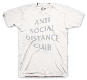 Retro 1 Neutral Grey Shirt - Social Distance - White