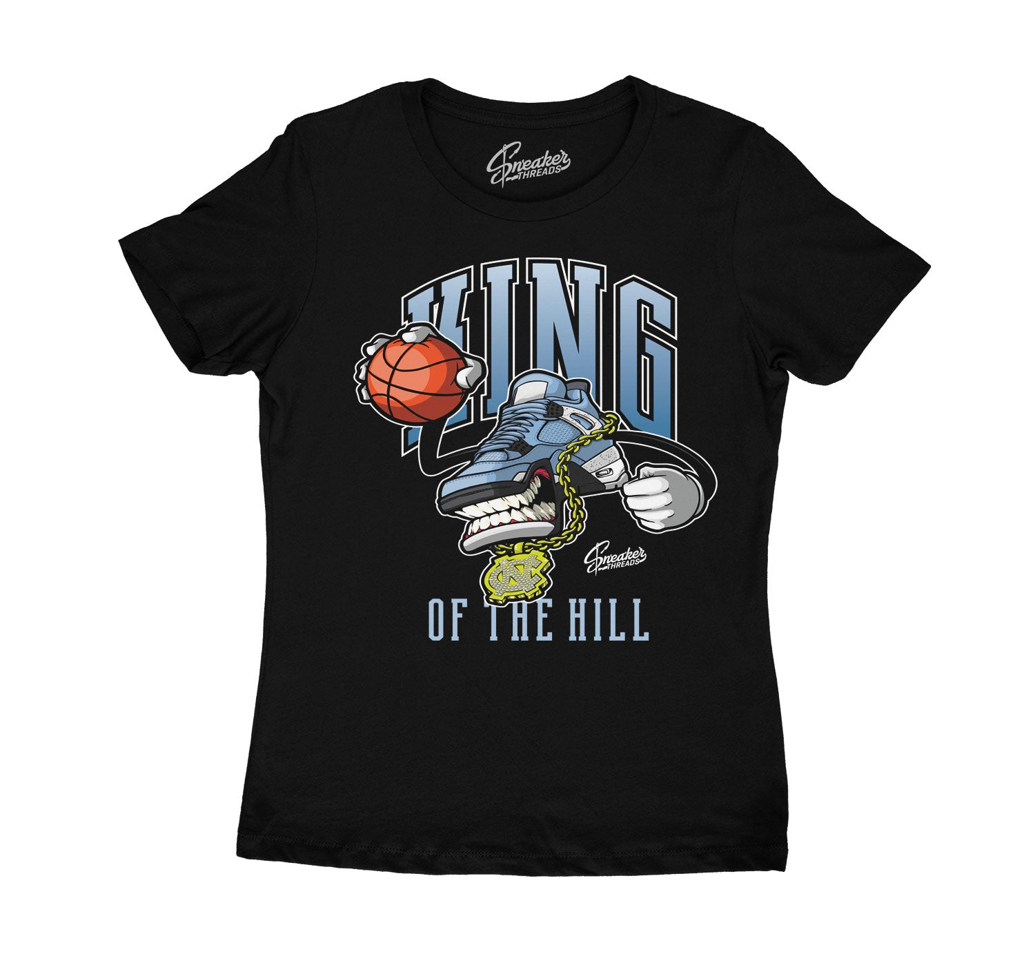 Womens University Blue 4 Shirt - King Of Hill - Black