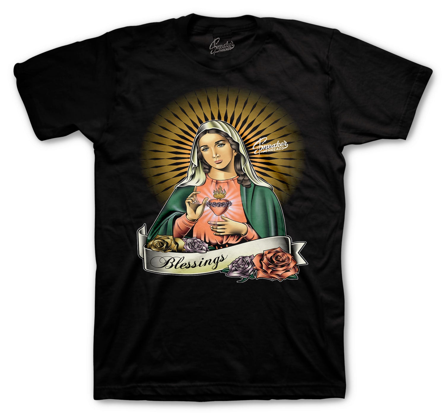700 Wash Orange Shirt - Virgin Mary - Black