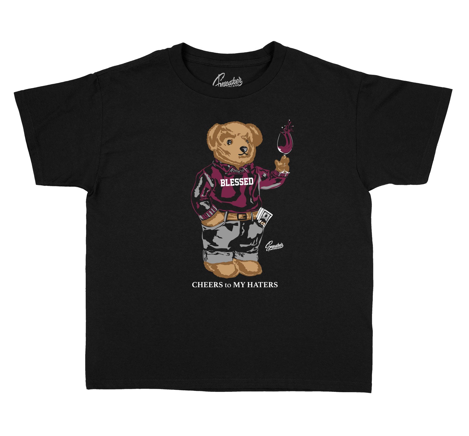 Kids Singles Day 6 Shirt - Cheers Bear - Black