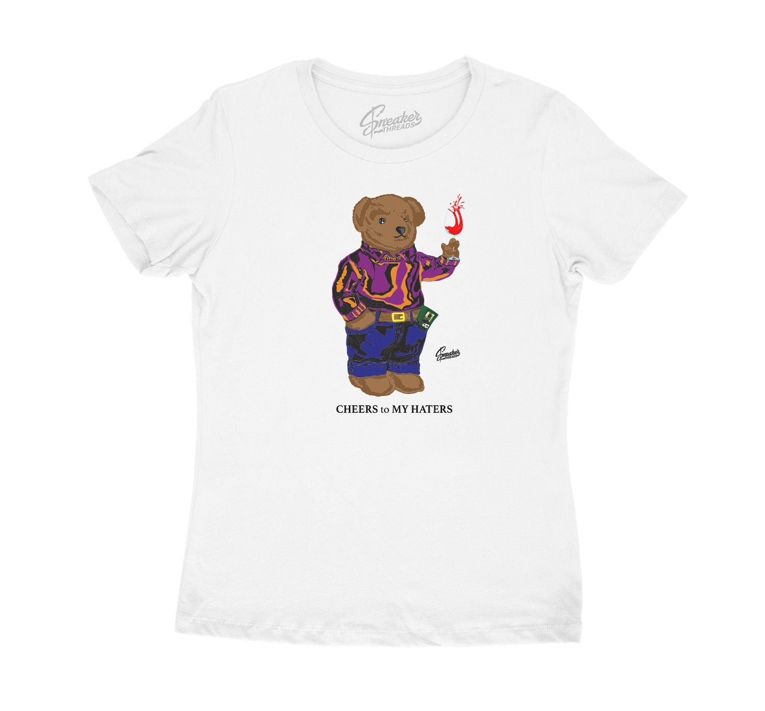 Jordan 4 Rush Violet Cheers Bear Shirt for women