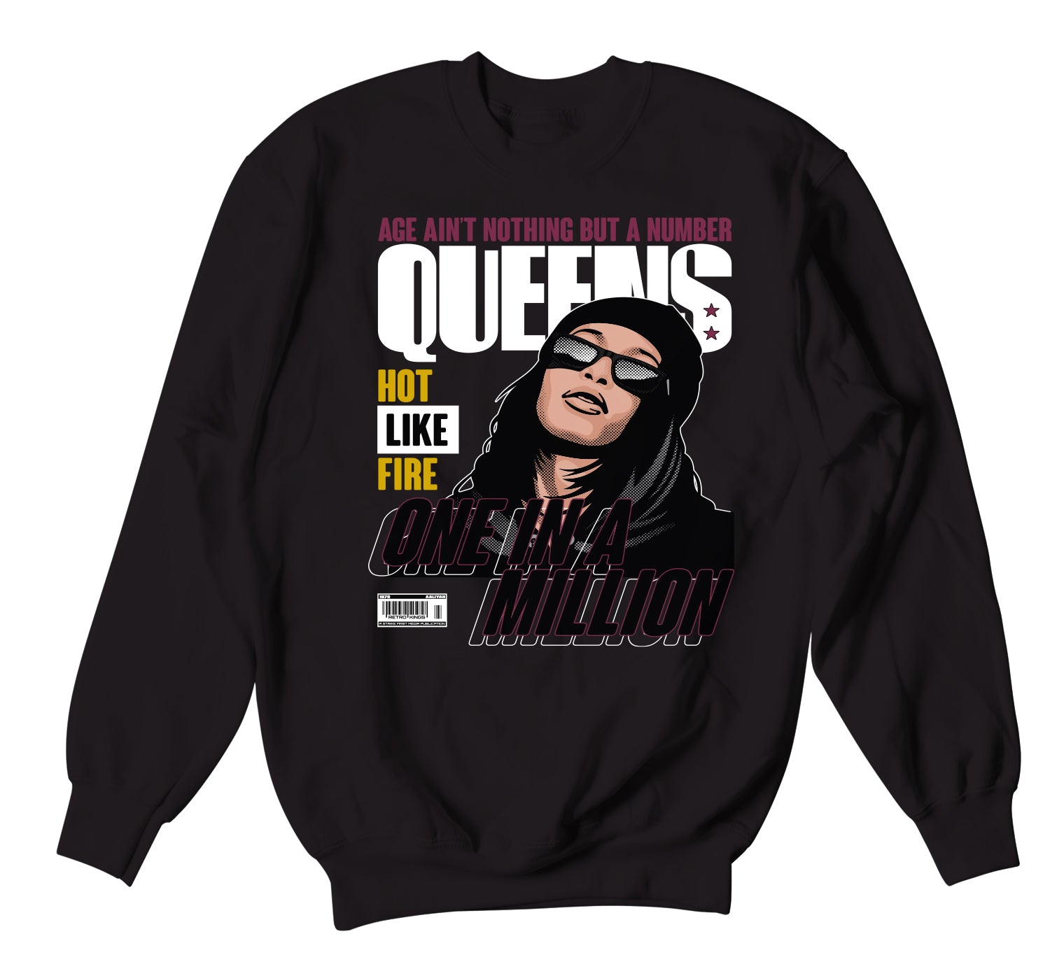 Retro 6 Singles Day Sweater - Queens - Black