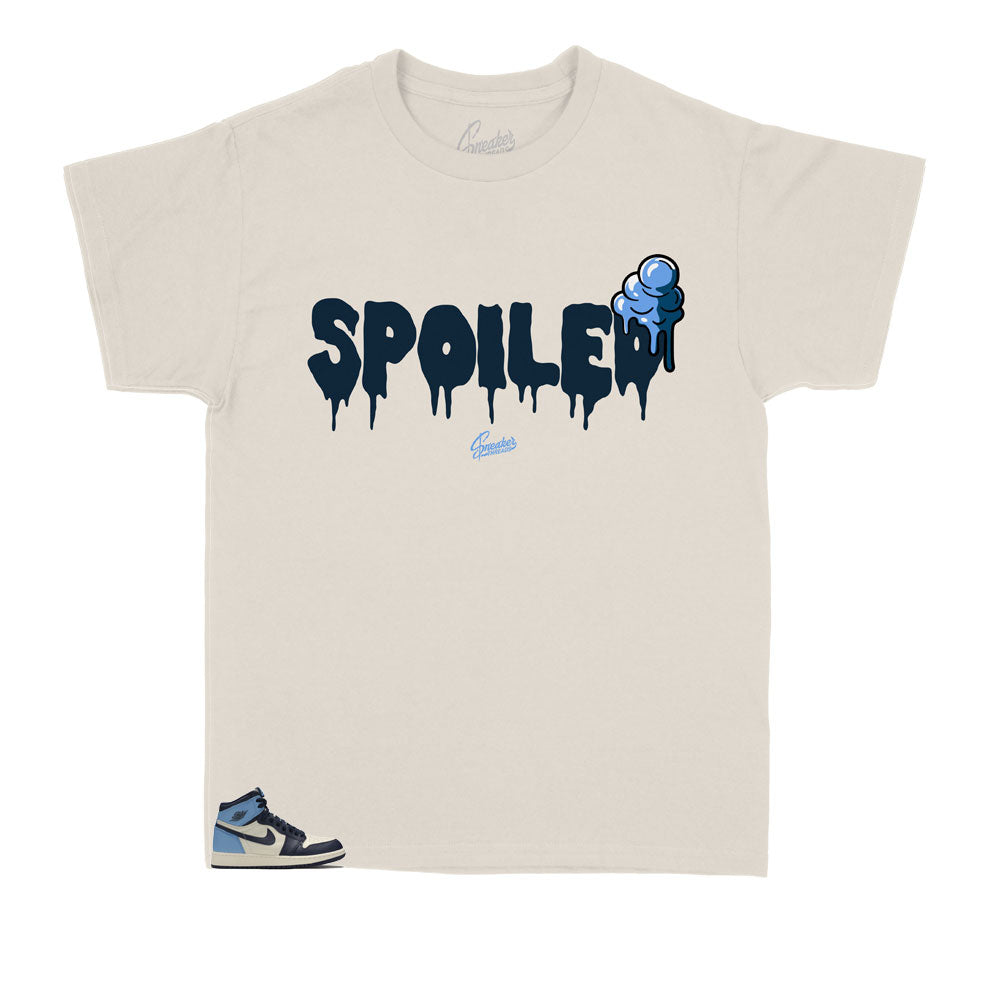 Kids sneaker Jordan 1 unc obsidian shoes matches kids shirt collection designed to match perfectly 