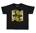 Jordan 1 Black Gold sneaker collection to match with kids tees