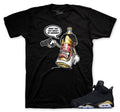 Shirt for mens designed to match the Jordan 1 black gold sneakers