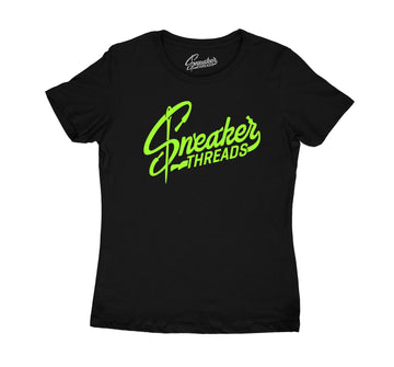 Womens Electric Green 6 Shirt - ST Logo - Black