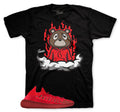 Yeezy 350 Slate Red Sneaker Tees - Fly Bear Sneaker Shirt - Black
