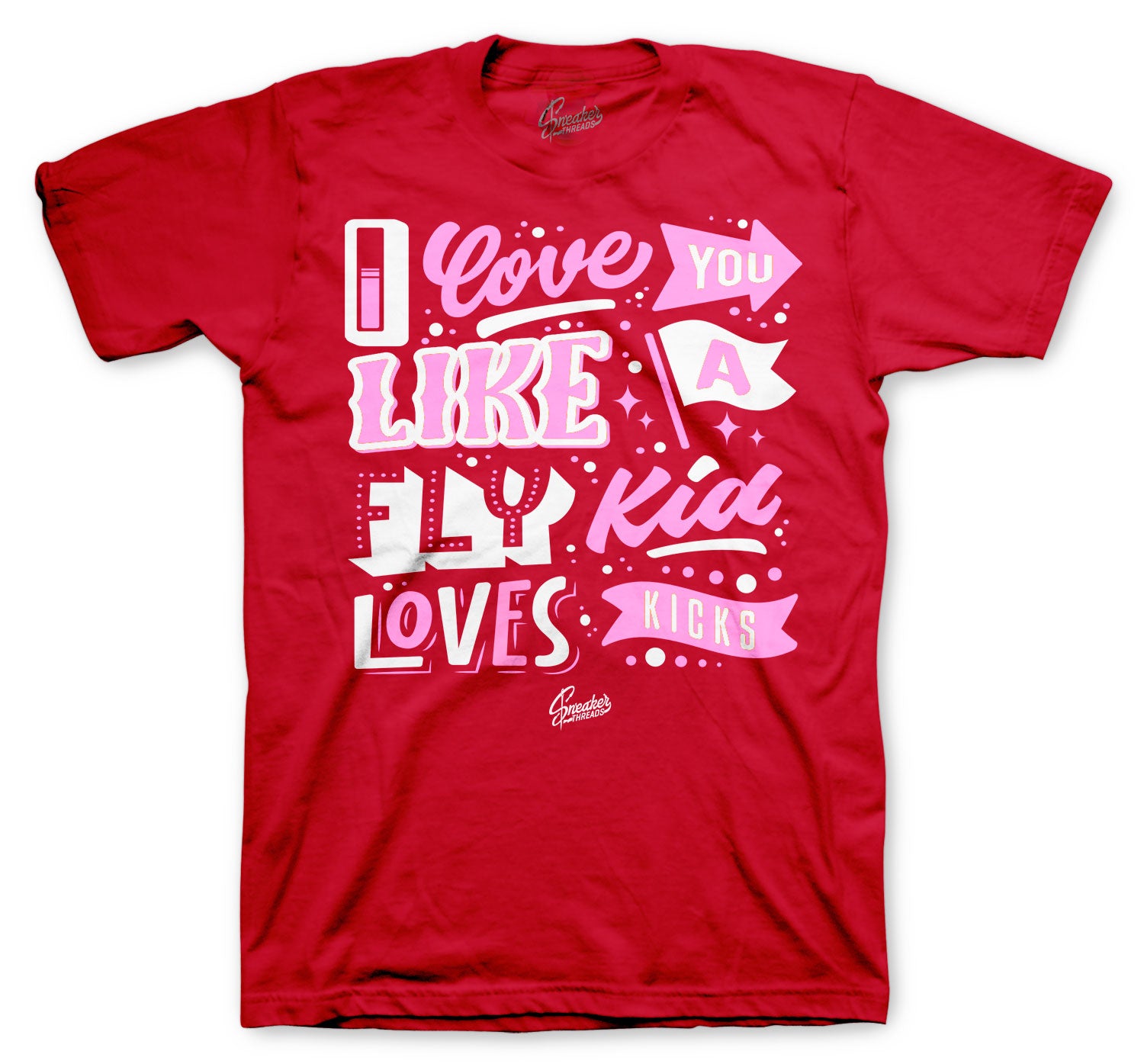 Retro 5 Pink Foam Shirt - Love Kicks - Gym Red