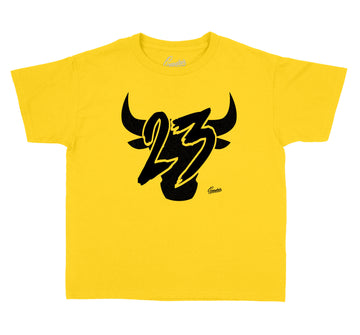 Kids tee collection matches the Jordan 12 university gold shoes