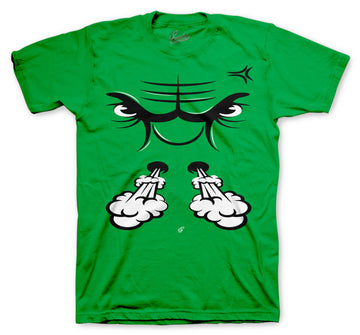 Retro 3 Pine Green Shirt - Raging Face - Green