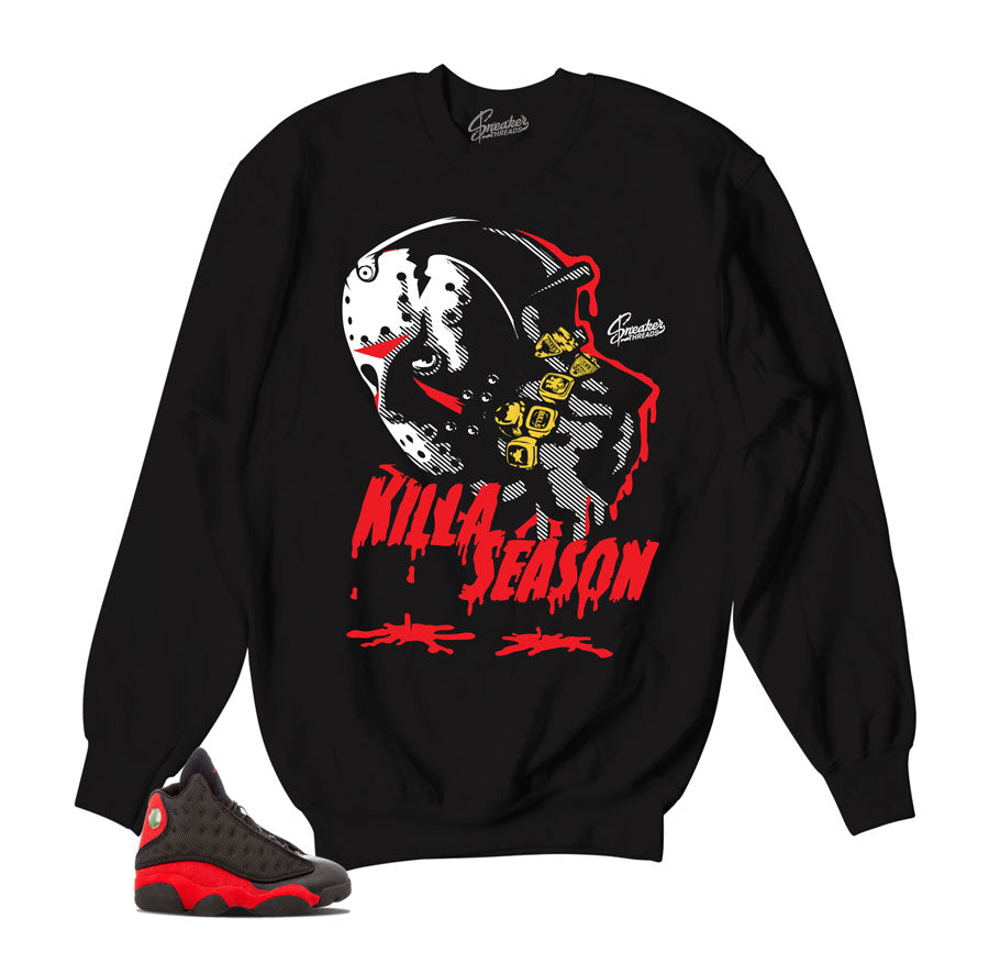 Retro 13 Bred Sweater - Killa Season - Black