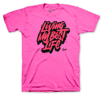 Retro 14 Shocking Pink Shirt - Living Life - Pink