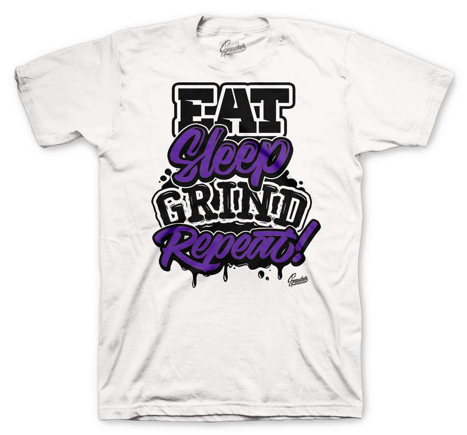 Retro 4 Purple Metallic Shirt - Daily Routine - White
