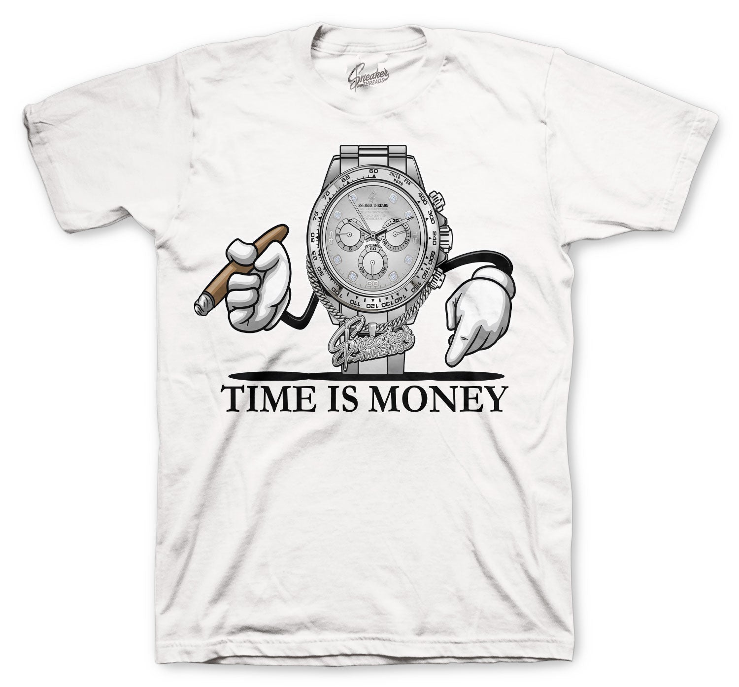 Retro 1 Silver Toe Shirt - Grind Time - White