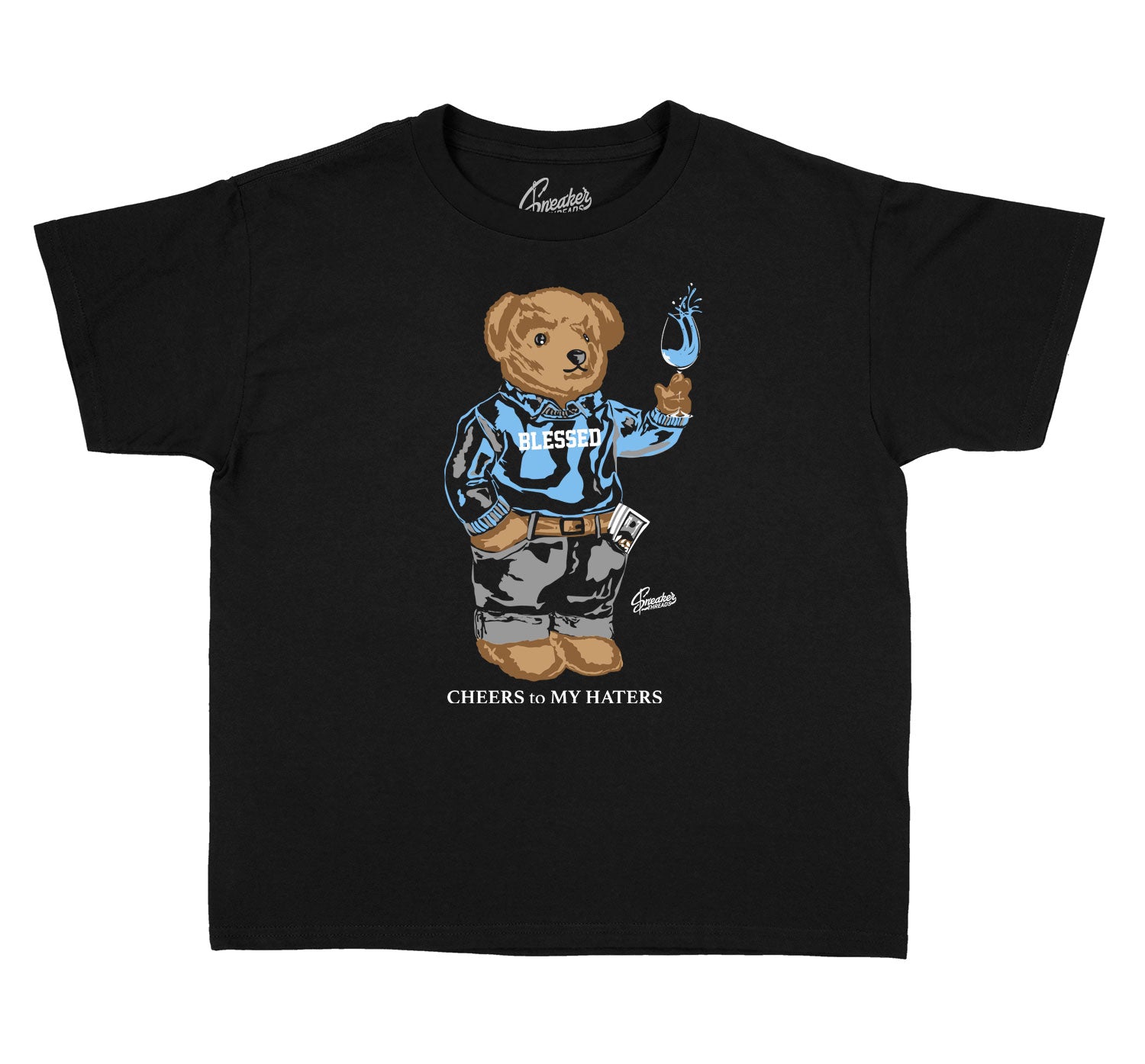Kids University Blue 1 Shirt - Cheers Bear - Black