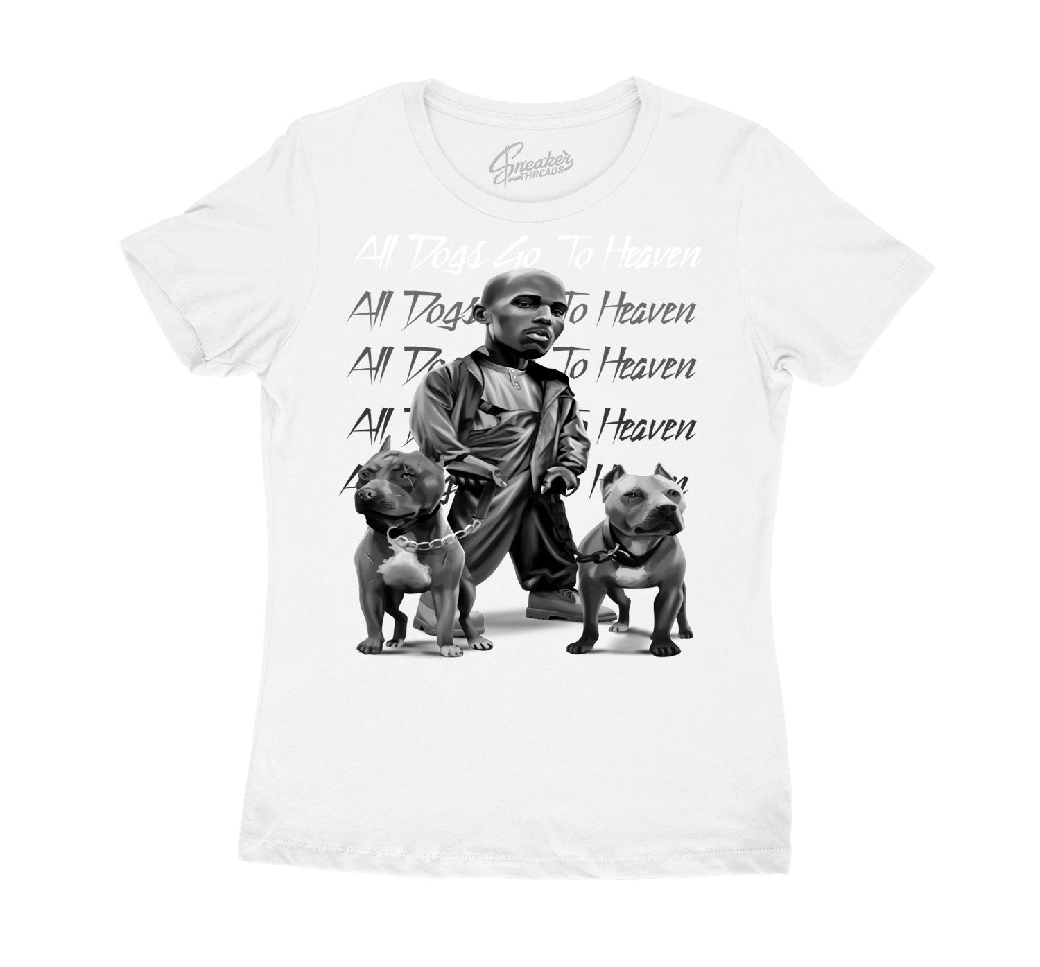 Womens Cool Grey 11 Shirt - All dogs - White