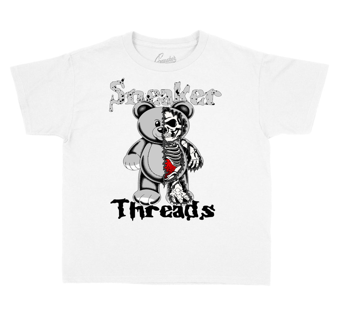 Kids tee collection to match with Jordan 4 Tech Grey sneaker collection 