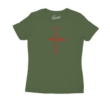 Womens Travis Scott 6 Shirt - Scribble - Olive