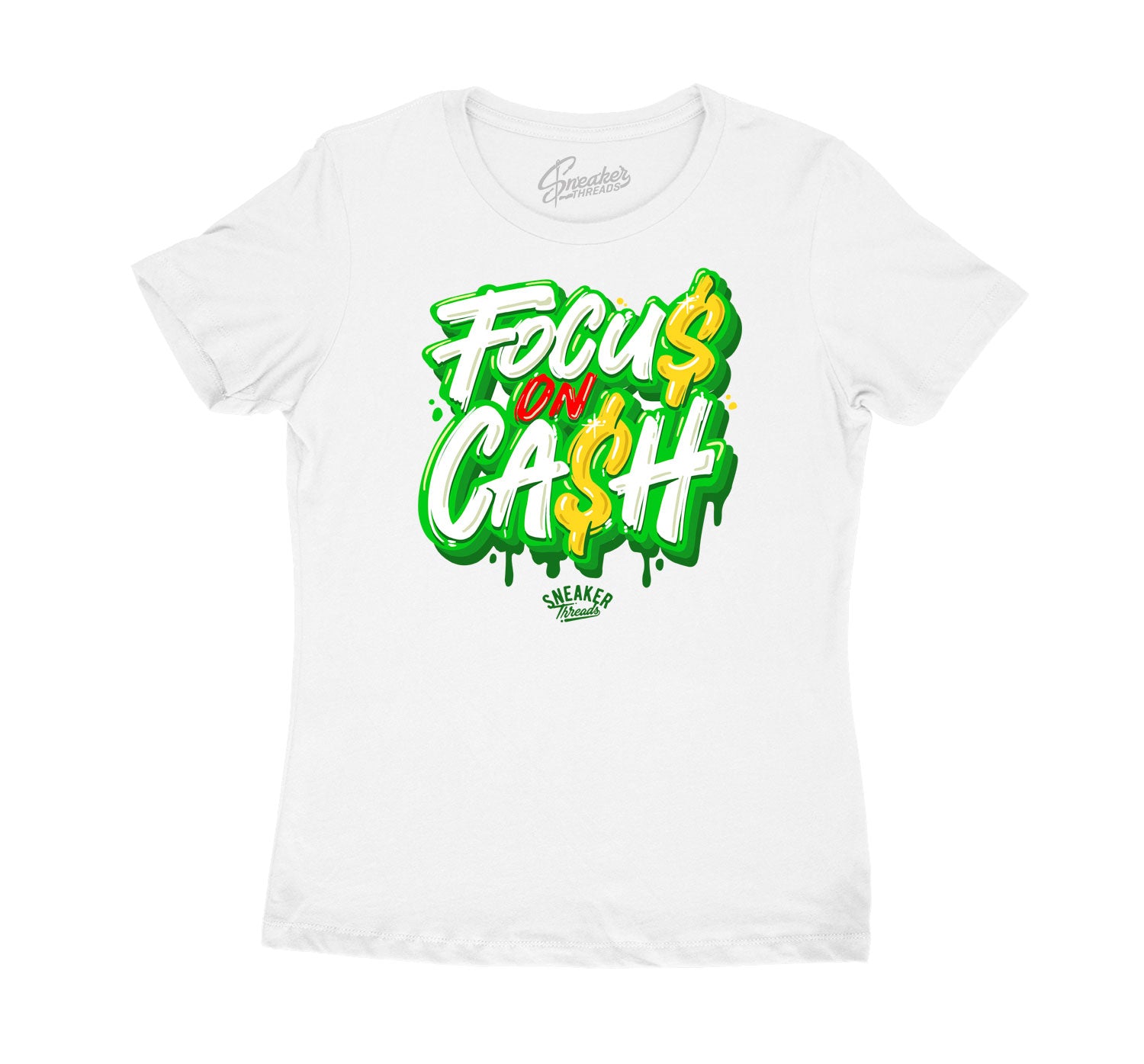 Womens Lucky Green 1 Shirt - Focus On Cash - White