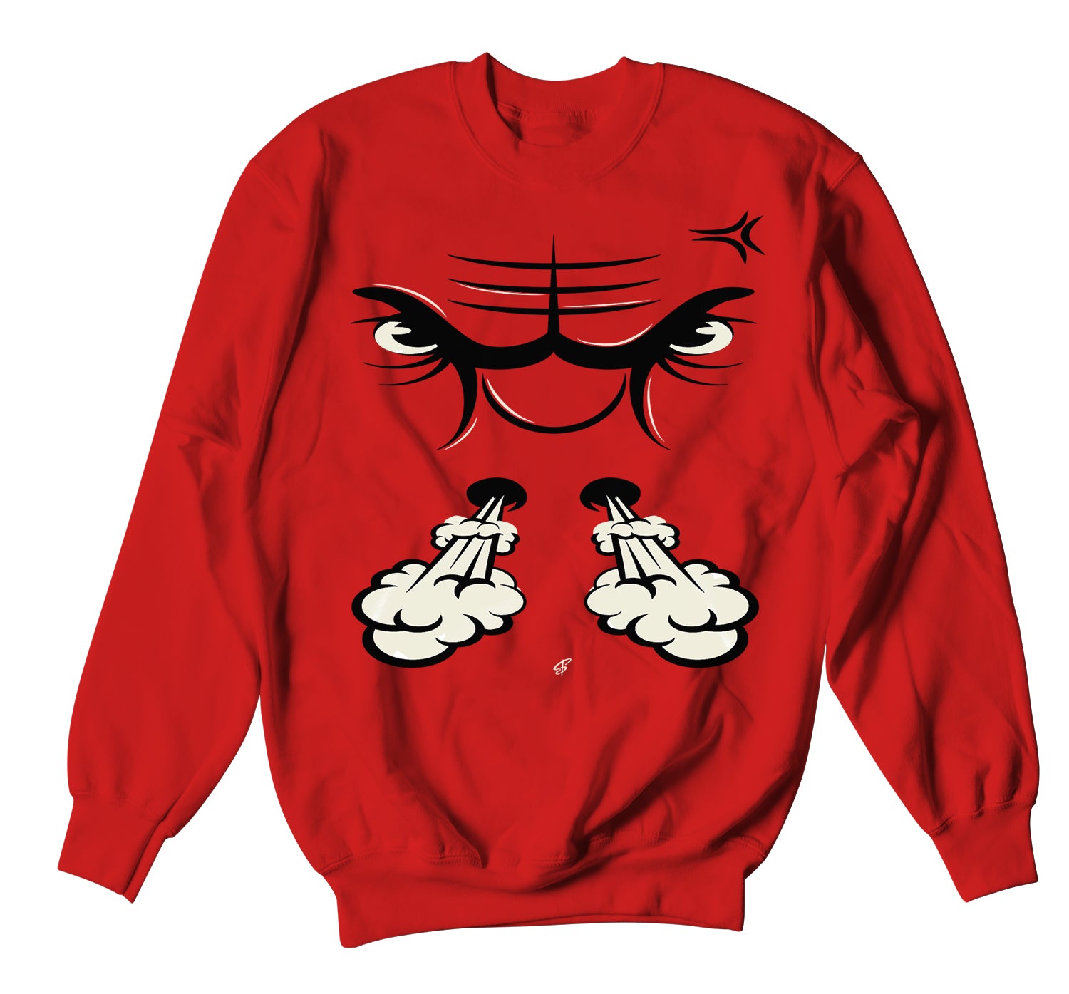 Retro 12 Reverse Flu Sweater - Bullface - Red