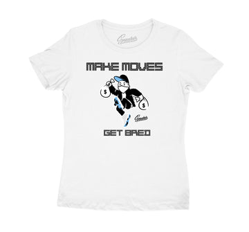 Womens Legend Blue 11 Shirt - Make Moves - White