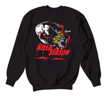 Retro 4 Red Thunder Sweater - Killa Season  - Black