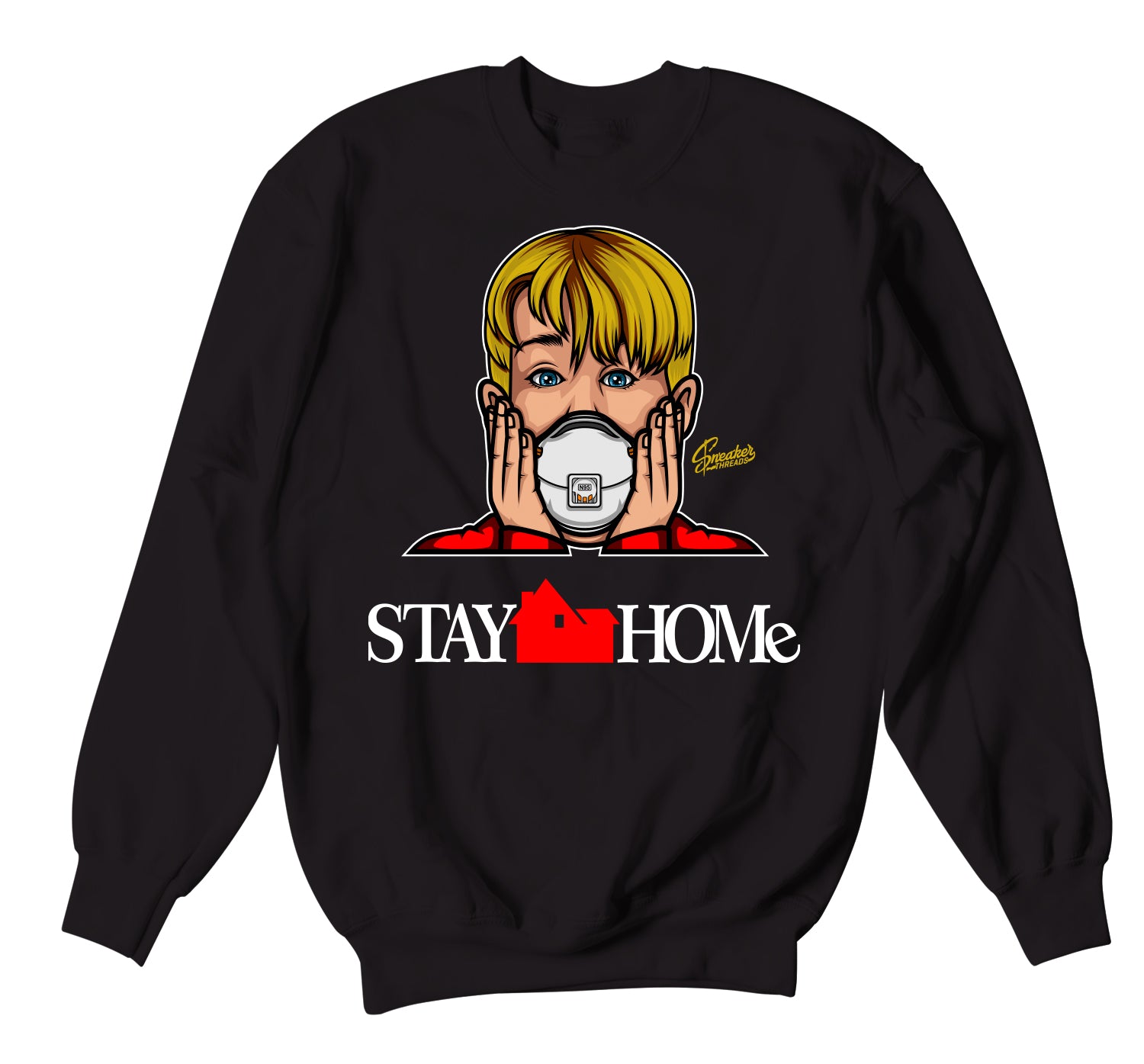 Retro 12 Super Bowl Sweater - Stay Home - Black