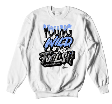 Retro 3 Valor Blue Sweater - Young Wild - White