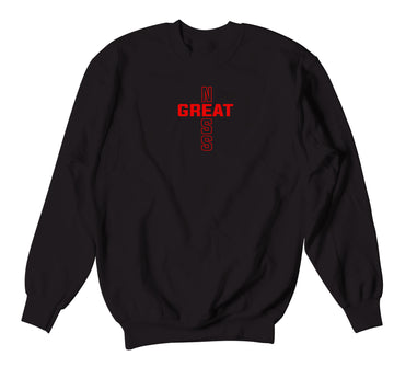 Retro 14 Quilted Sweater - Greatness Cross - Black