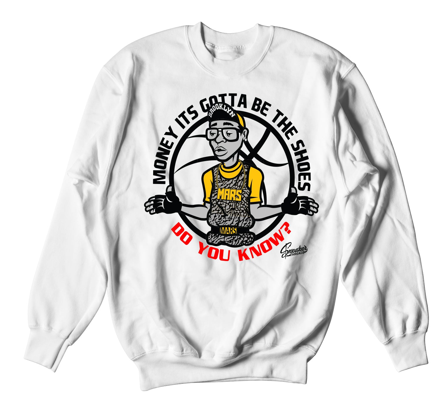 Retro 3 Cool Grey Sweater - Gotta Be Shoes - White