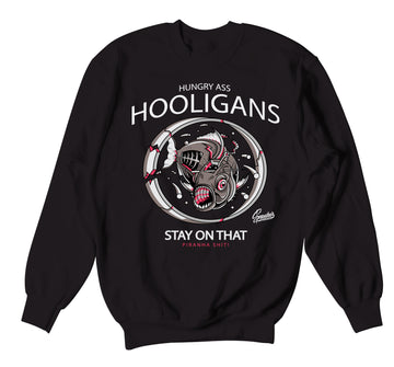 Retro 4 Taupe Haze Sweater - Hooligans - Black