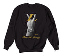Blackand Gold Jordan 1 sneaker collection matching with mens sweaters