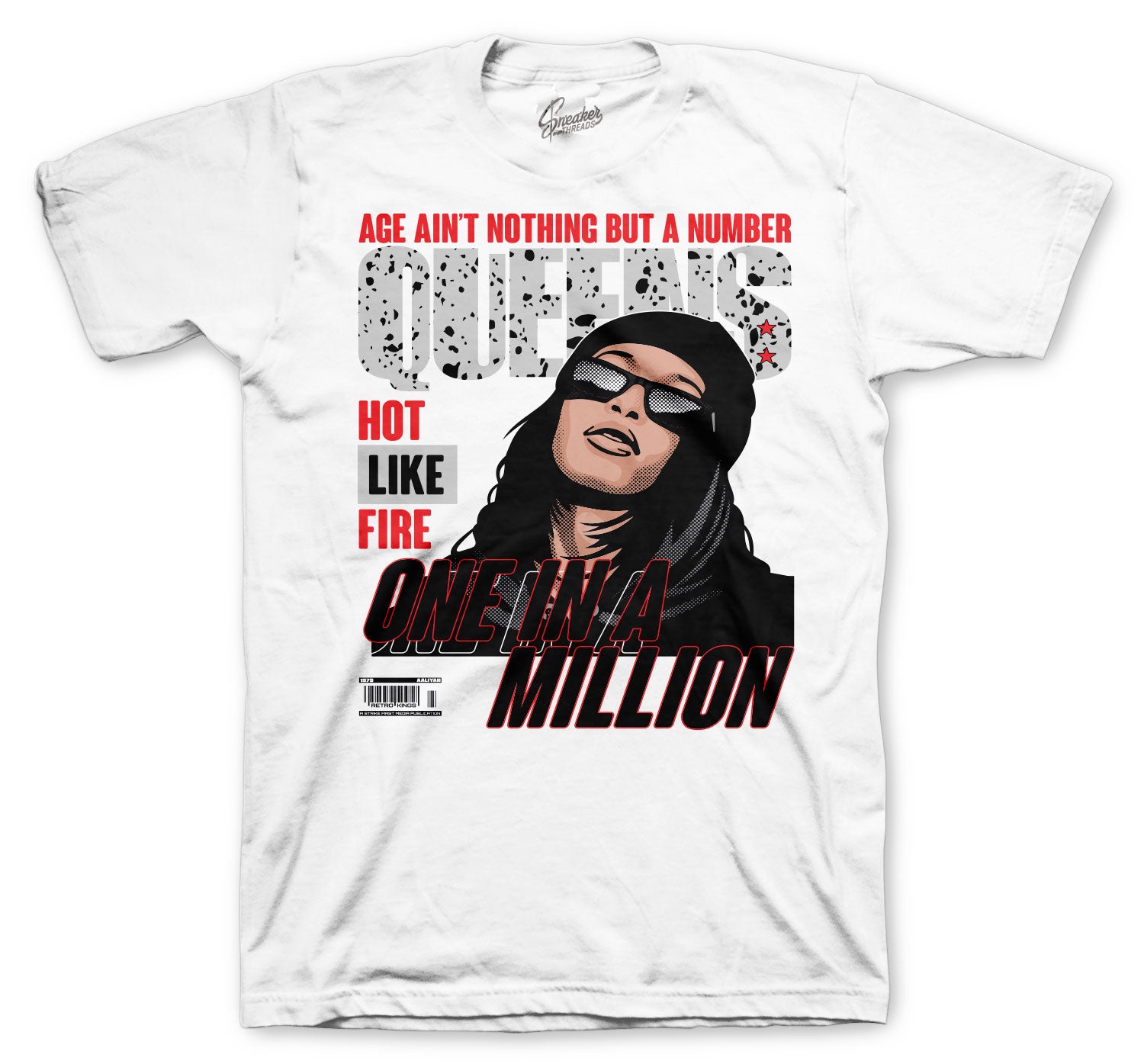 Retro 4 Tech Grey Shirt - Queens - White