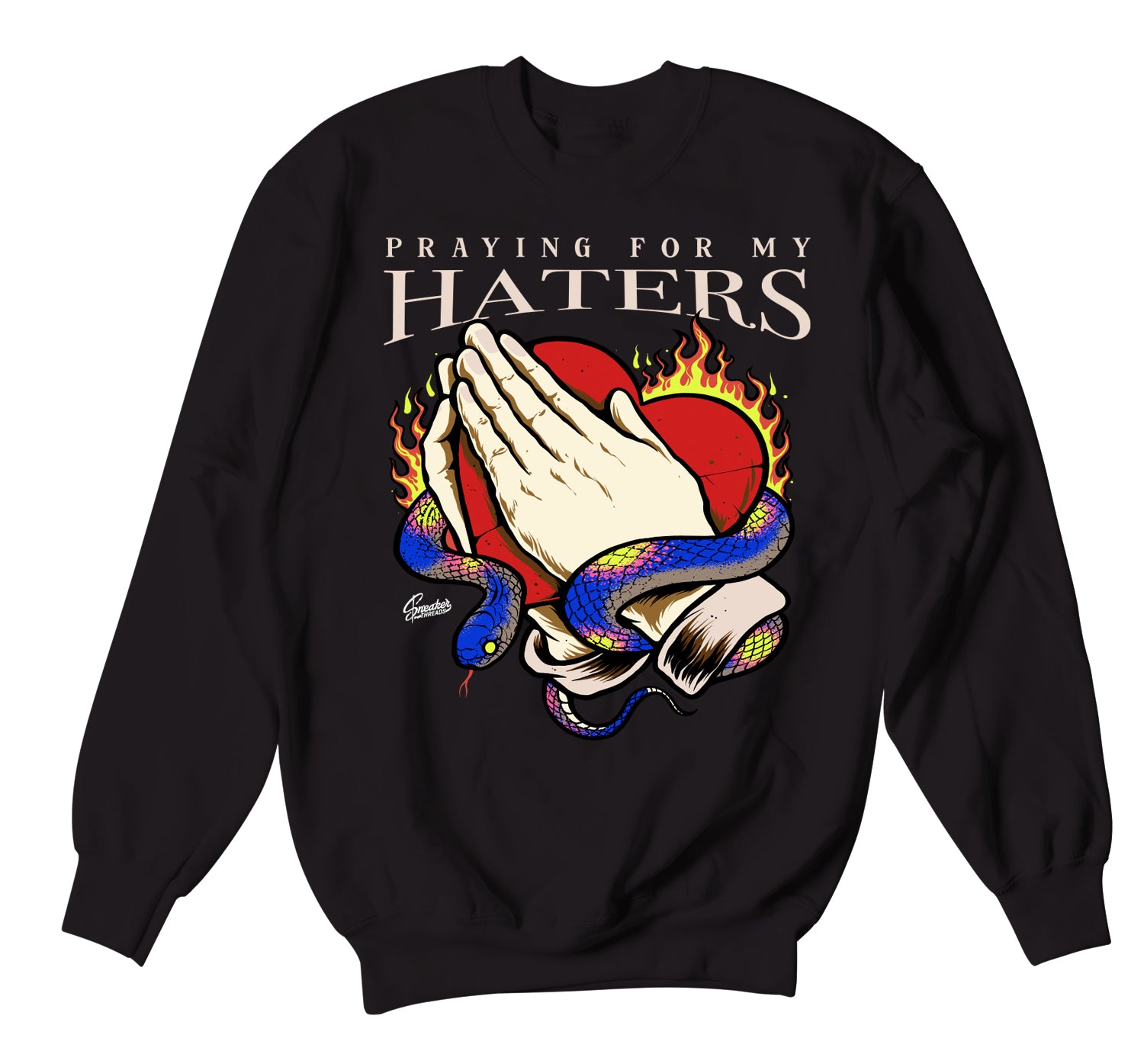 Retro 4 Wild Things Sweater - Praying For Haters - Black