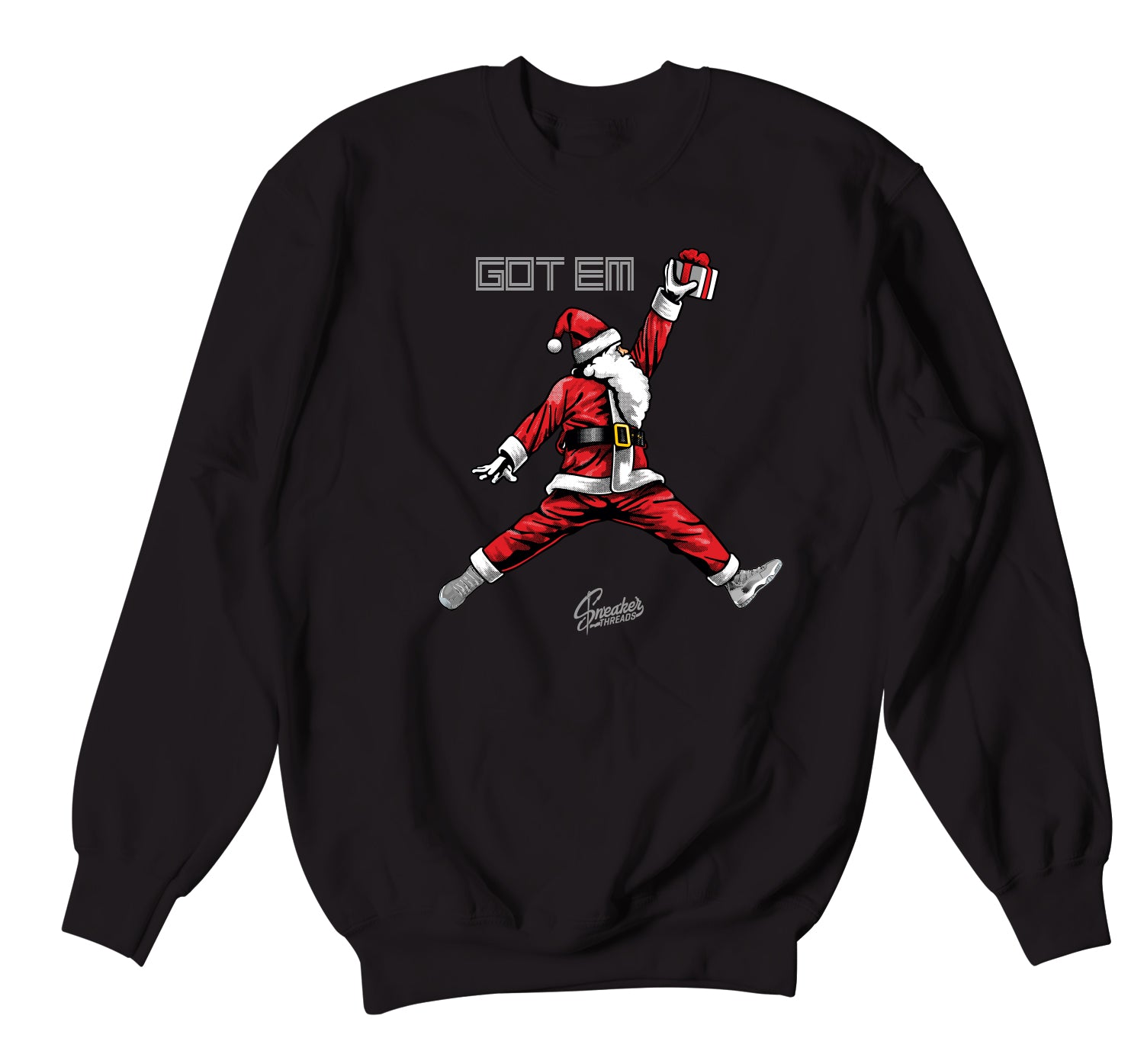 Retro 11 Cool Grey Sweater - Air Santa Sweater- Black