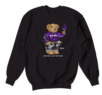 Crewneck sweater collection matching the Jordan 1 court purple sneaker collection 