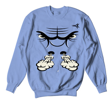 Retro 3 Valor Blue Sweater - Raging Face - Light Blue