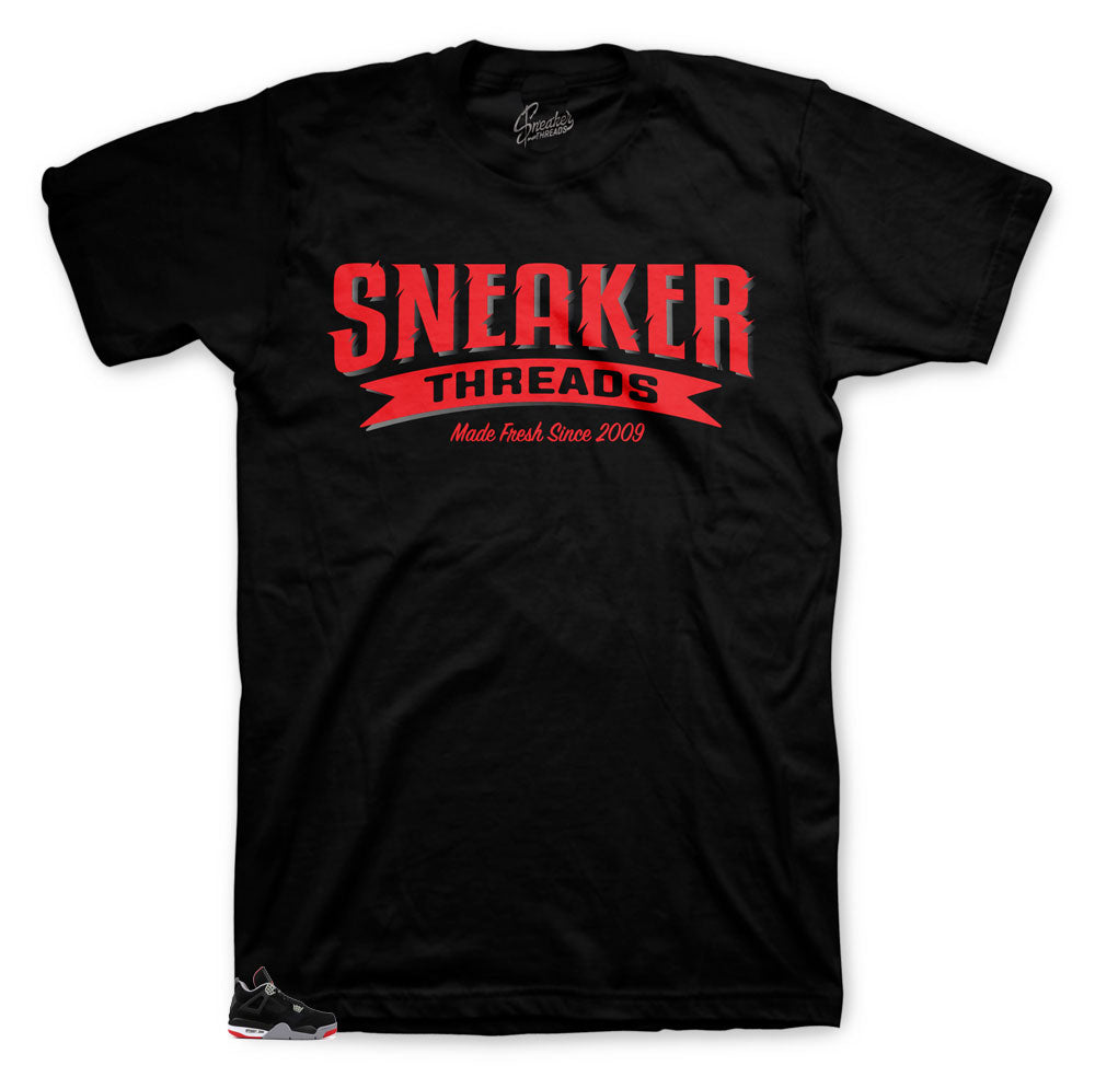 Jordan 4 bred sneaker that matches shirts designed to match the bred 4s