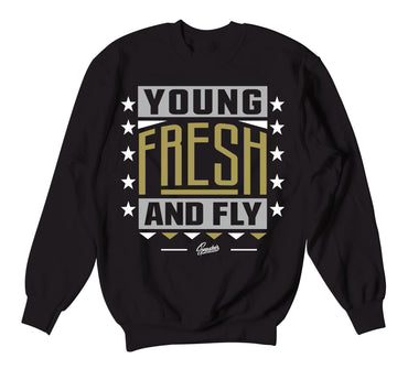 Retro 12 Royalty Sweater - Young Fresh - Black