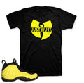 Foamposite wu tang shirts match optic yellow foam sneaker tees.