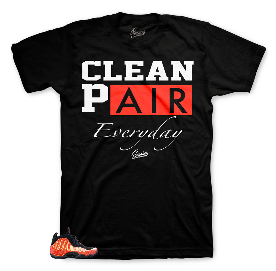 Clean shirts to match Foamposite Habanero Red
